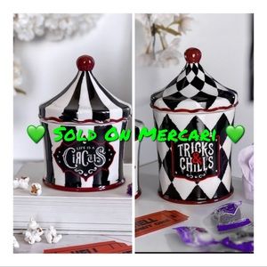 SOLD - Killstar Ceramic Tricks and Chills Circus Tent Jars